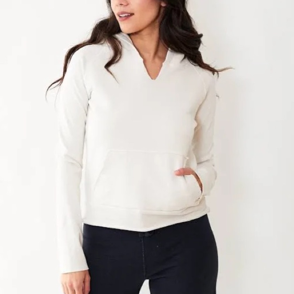 Frank & Eileen Tee Lab V-Neck Hoodie in white size xs